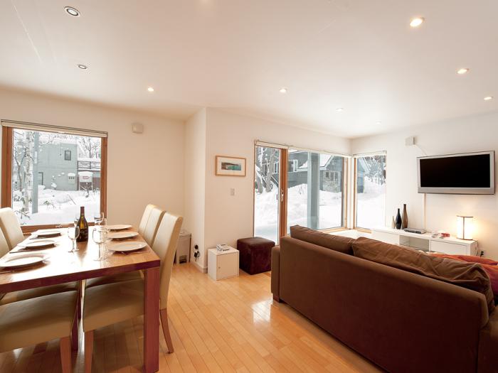 Dining table and sofa