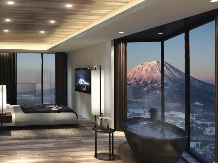 Tellus Niseko - Hot tub with winter views of volcano Hot tub with winter views of volcano