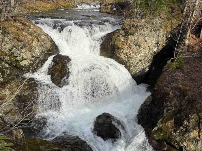 A waterfall