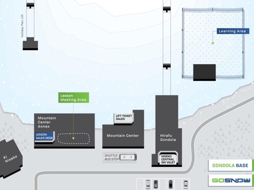 A map of Go Snow's lesson start location