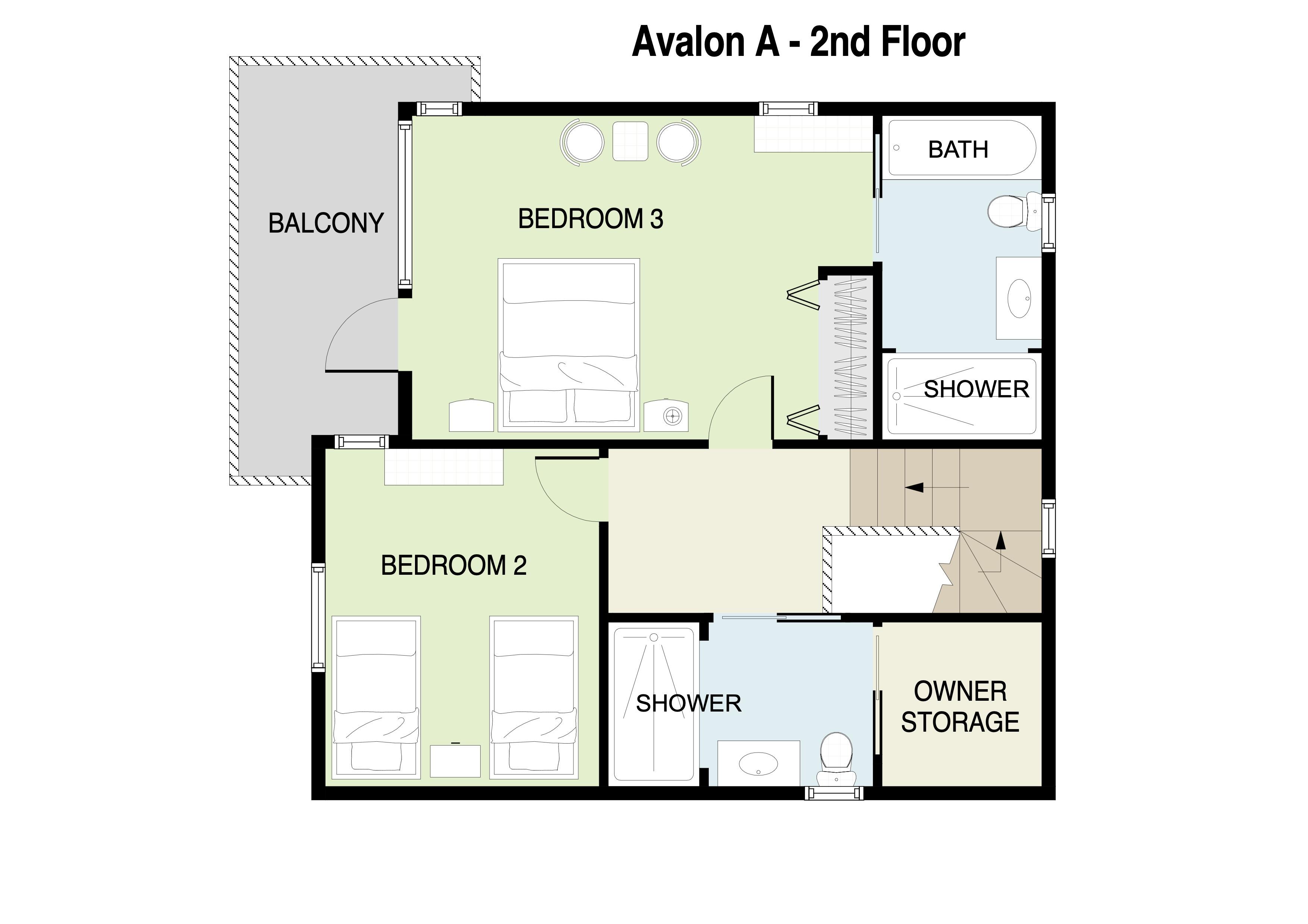 Avalon A 2nd floor plans