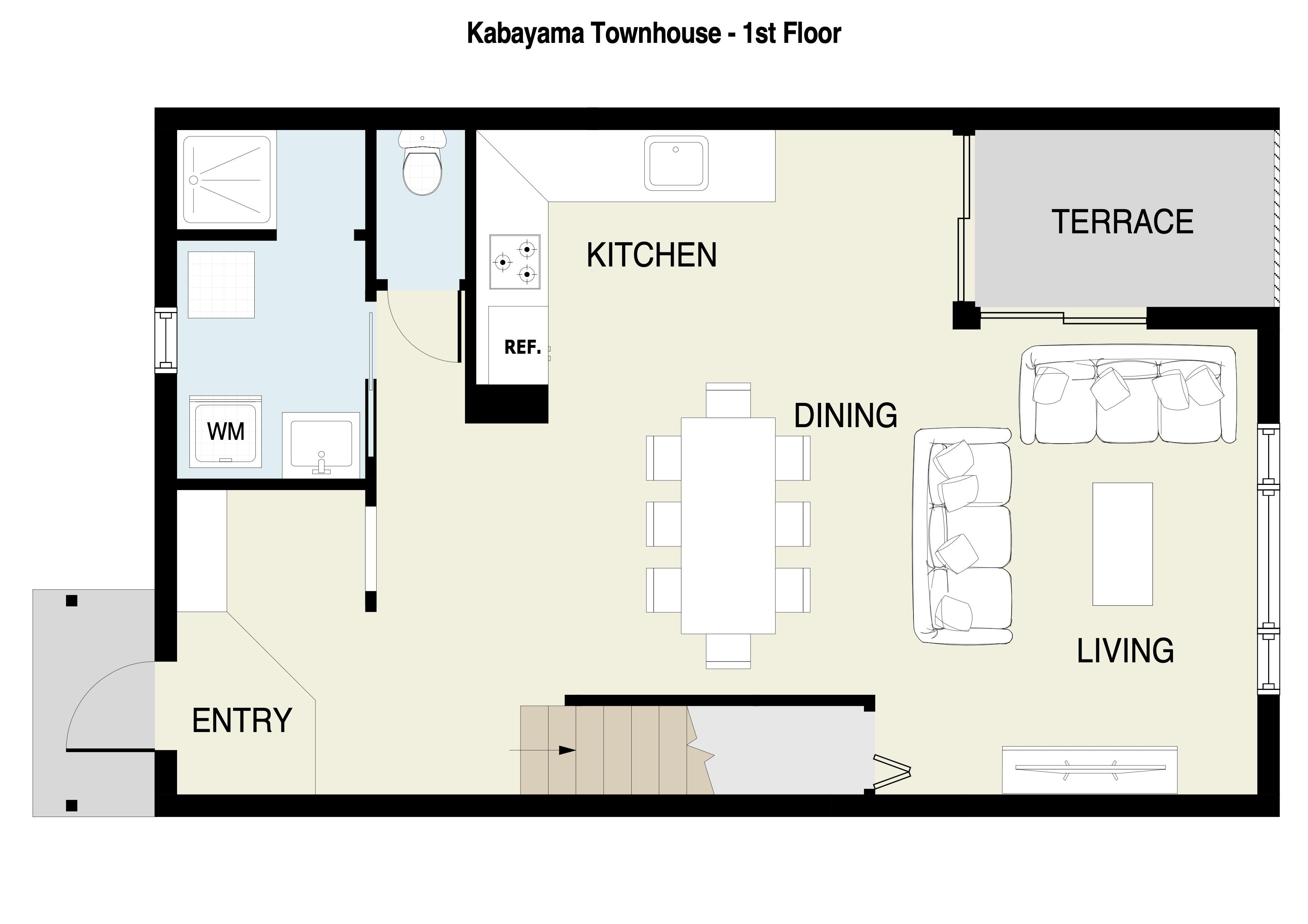 Kabayama Townhouses 1st Floor Plan