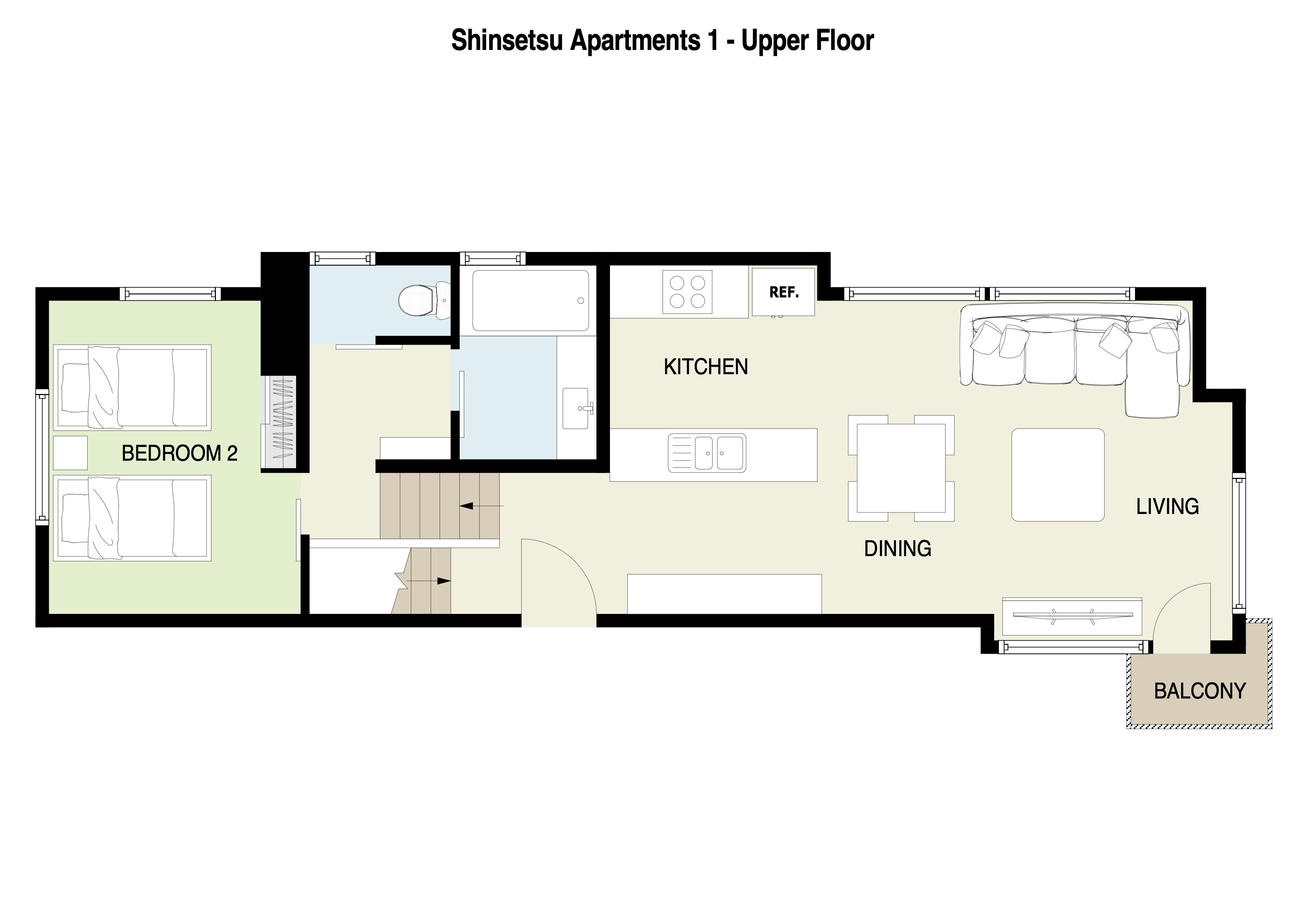Shinsetsu Apartments 1  Upper Floor plan