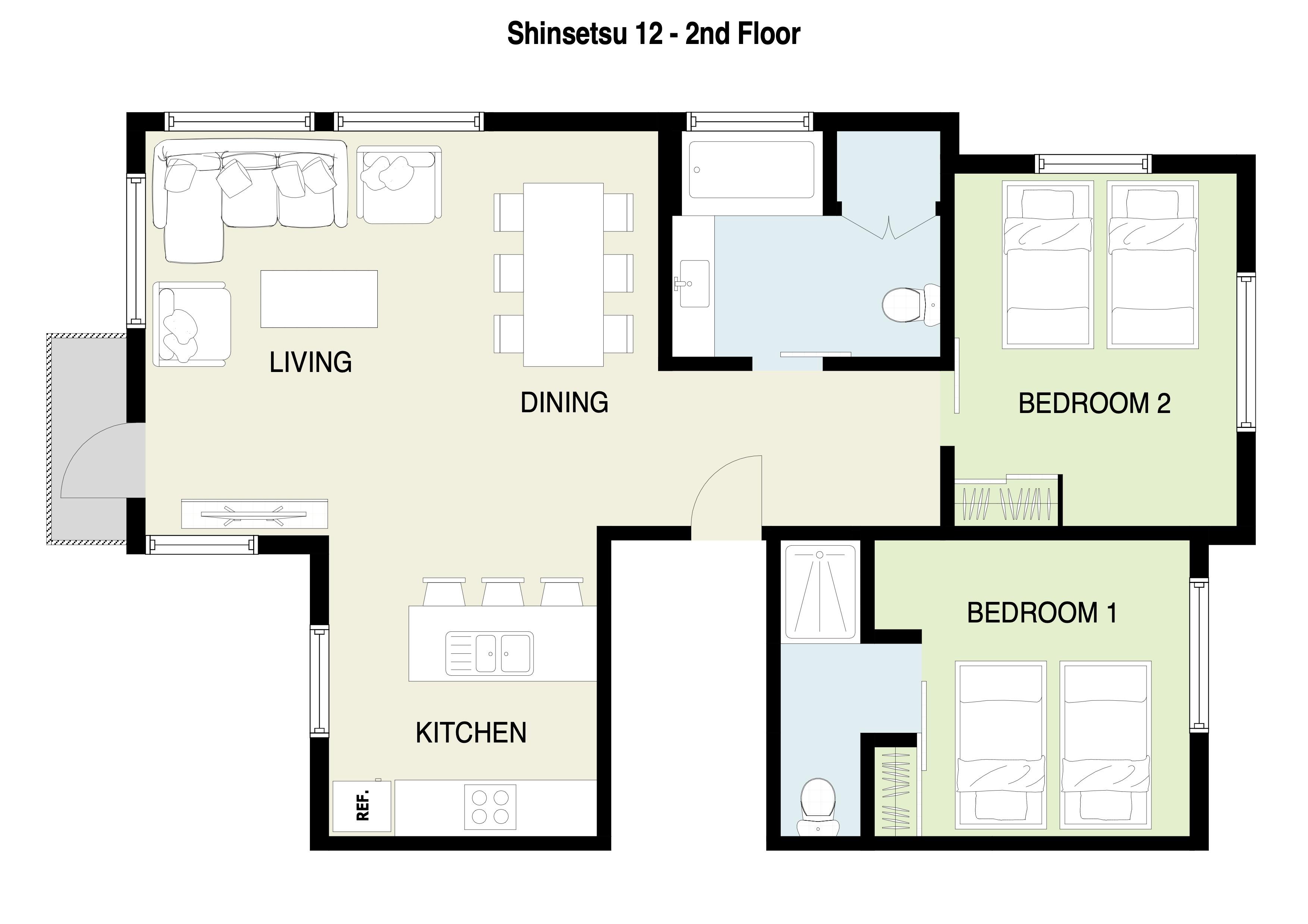 Shinsetsu Apartments 12 floor plan