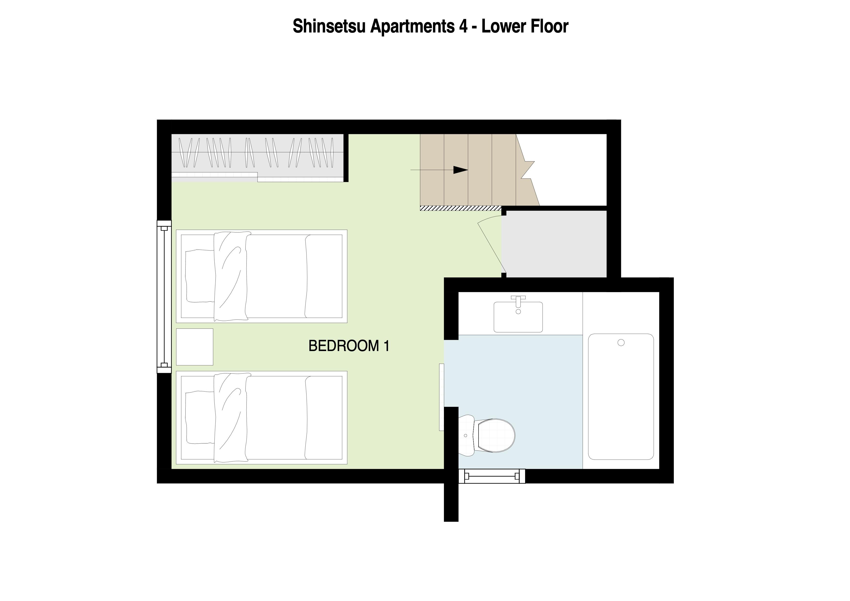 Shinsetsu Apartments 4 - Lower Floor plan