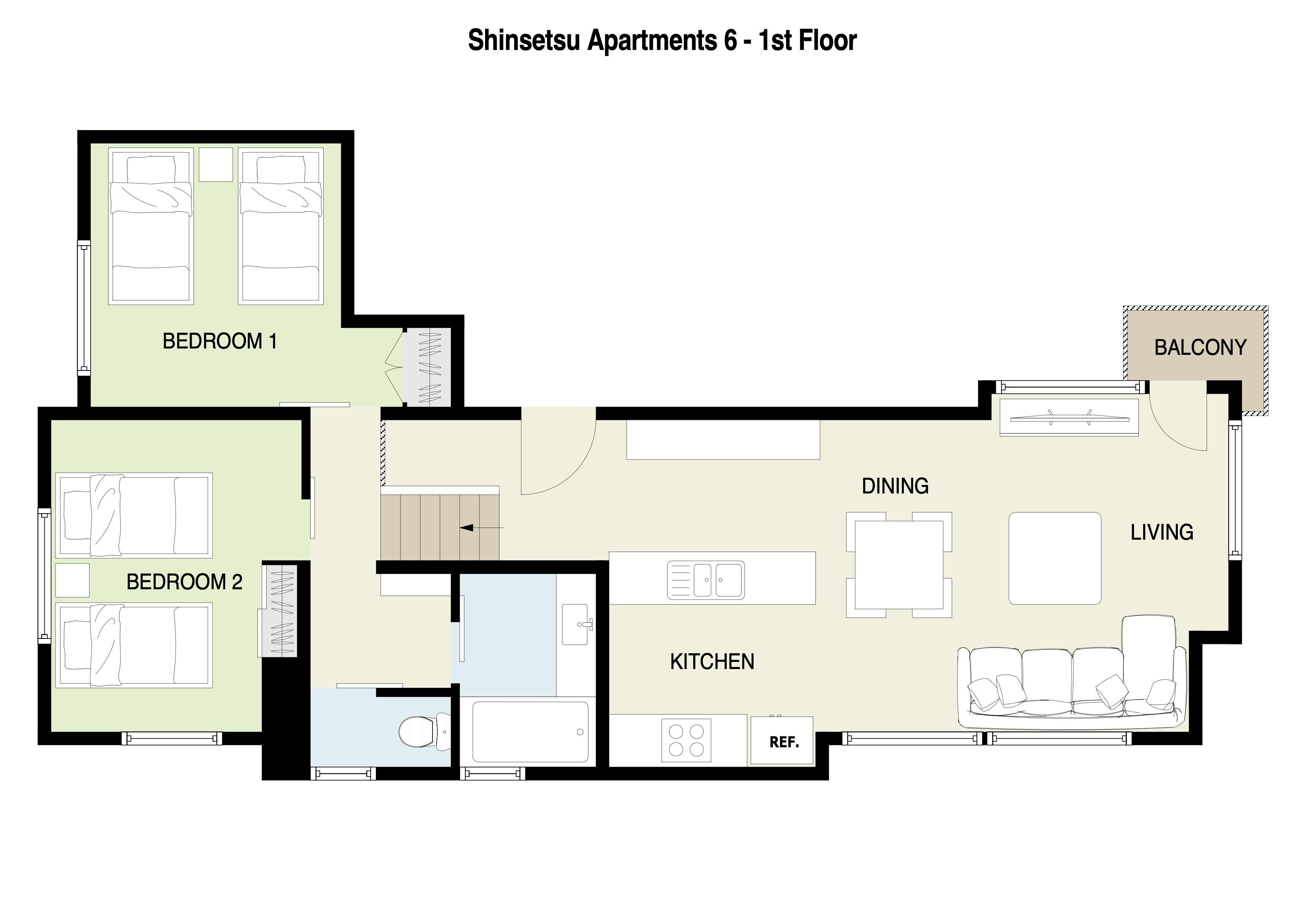 Shinsetsu Apartments 6 Floor plan