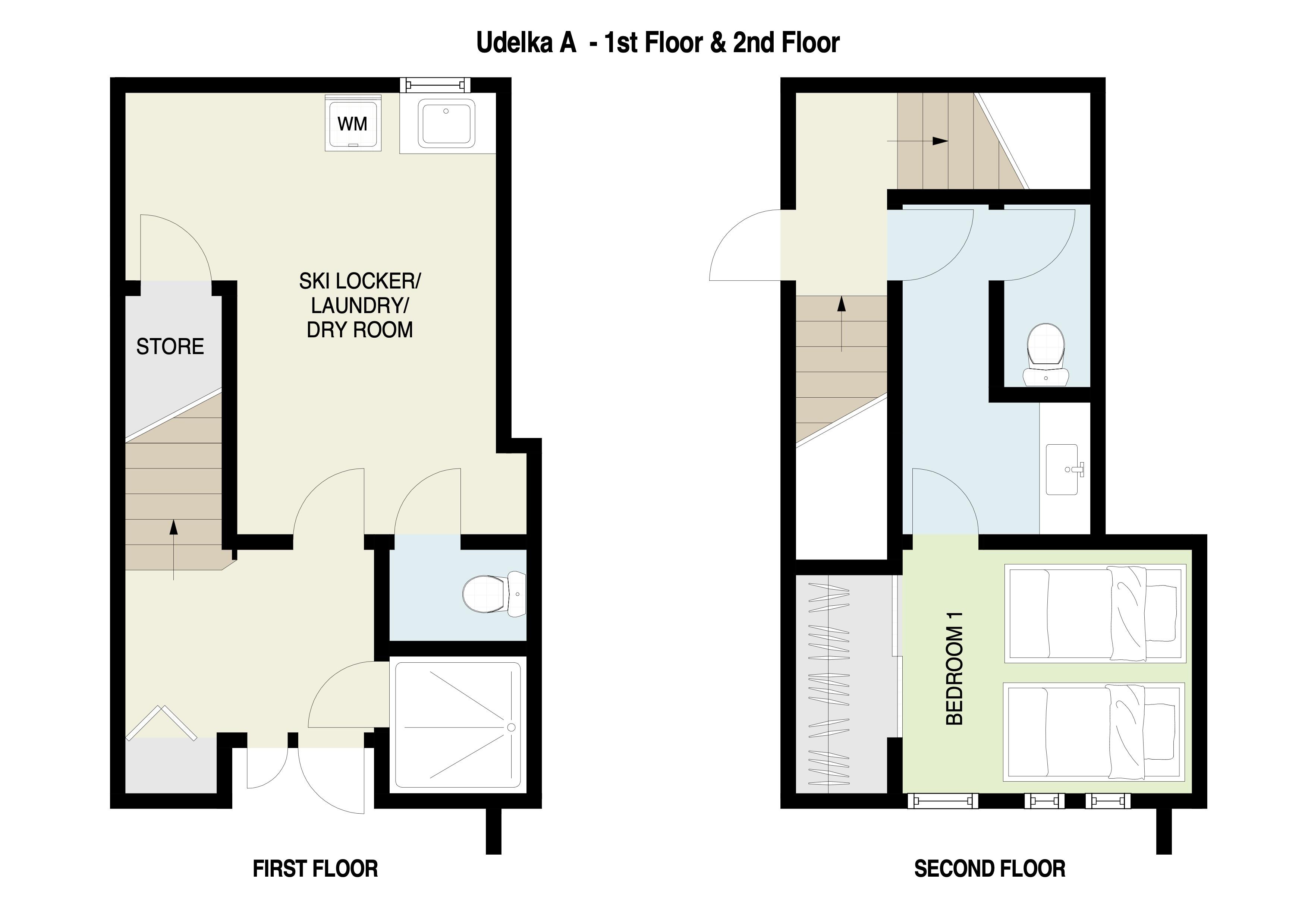 Udelka A  1st and 2nd Floor plans
