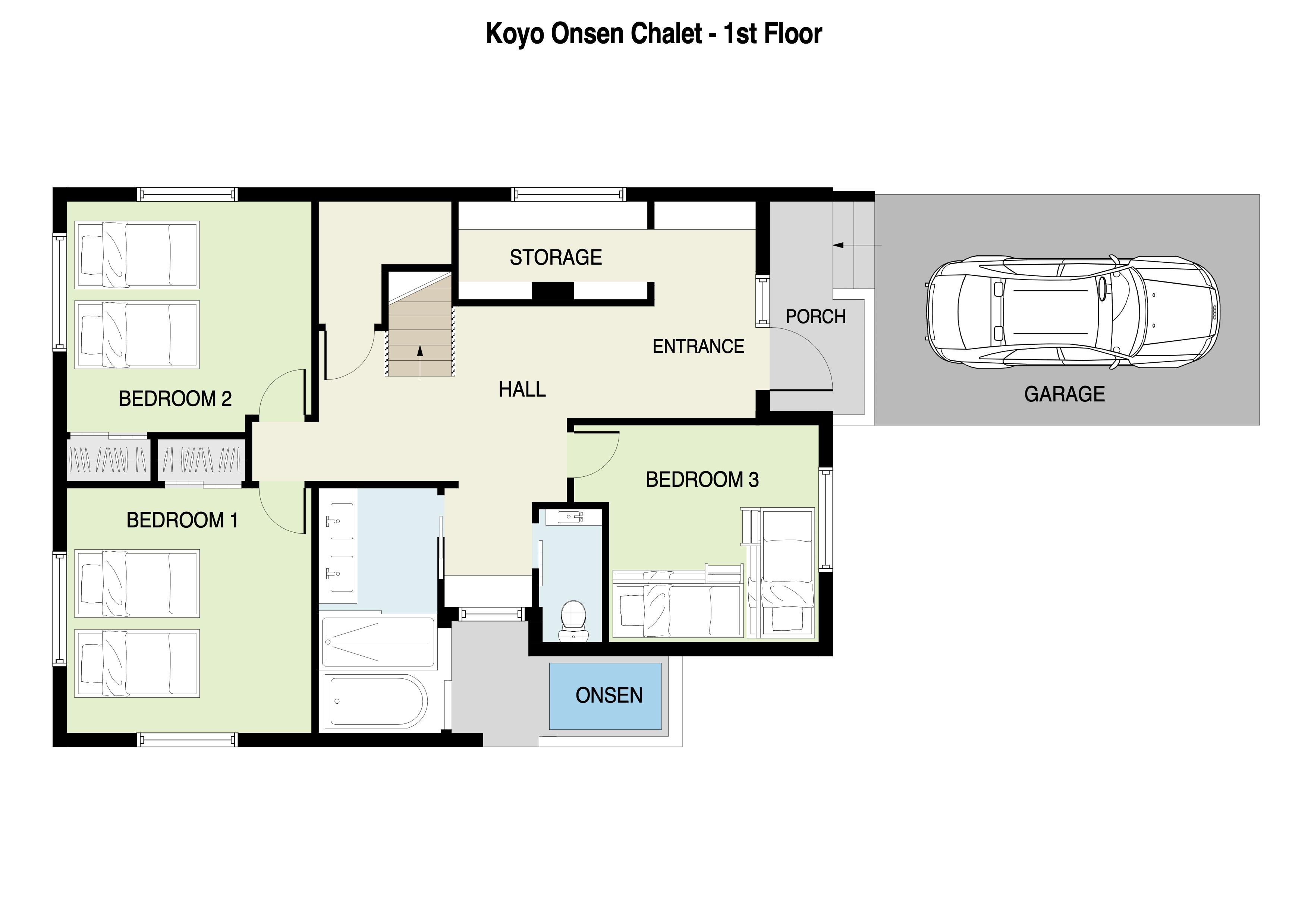 Koyo Onsen Chalet 1st Floor Plan