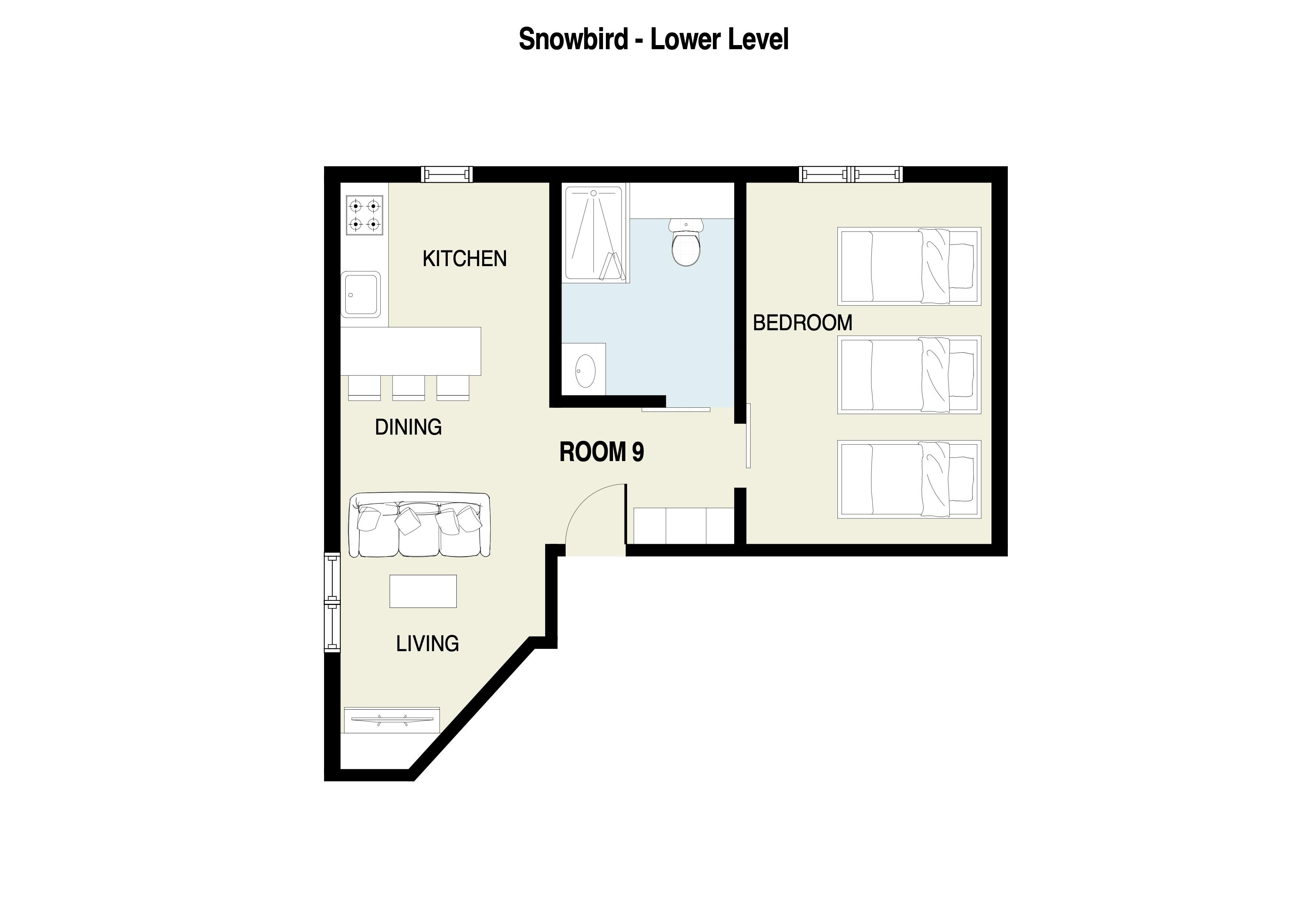 Snowbird Lower level Floor Plan