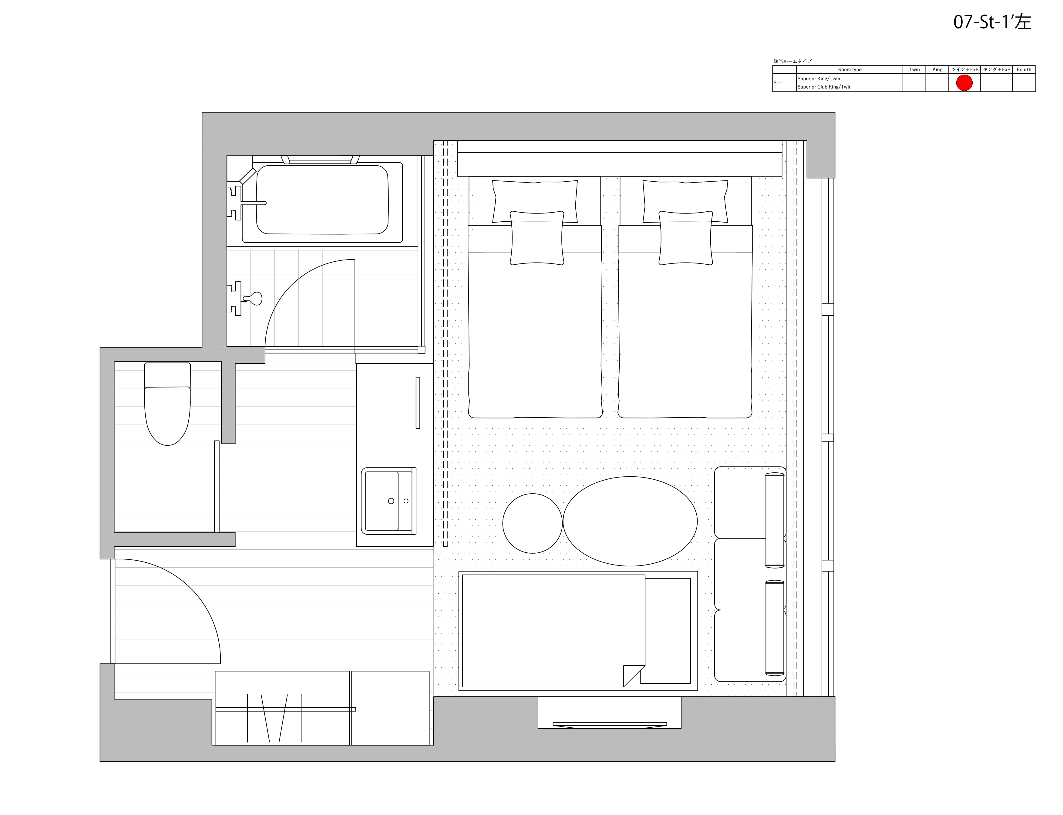 Nikko Style - SUPERIOR CLUB TWIN WITH EXB - floor plan