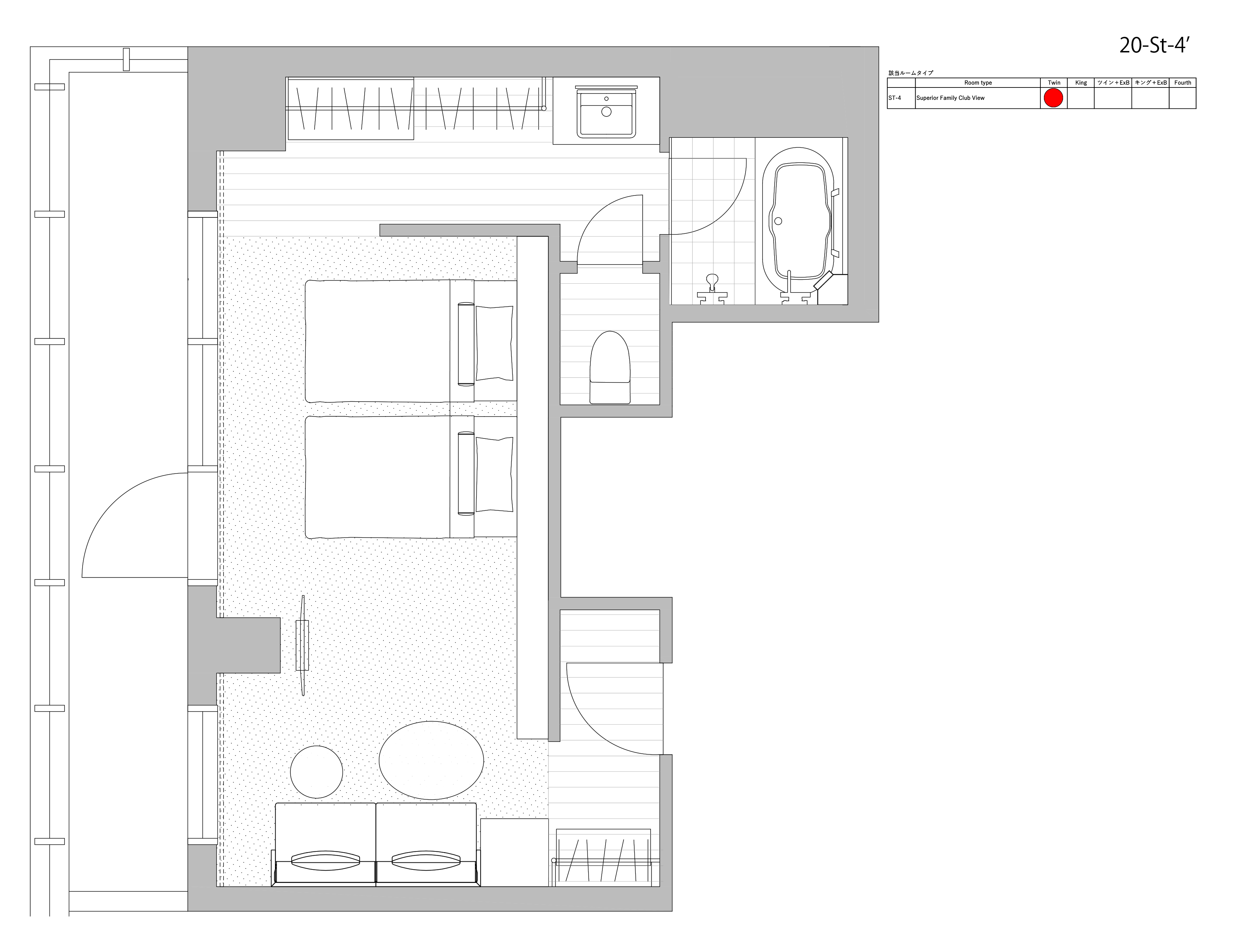 Nikko Style - SUPERIOR FAMILY CLUB VIEW TWIN - Floor plan