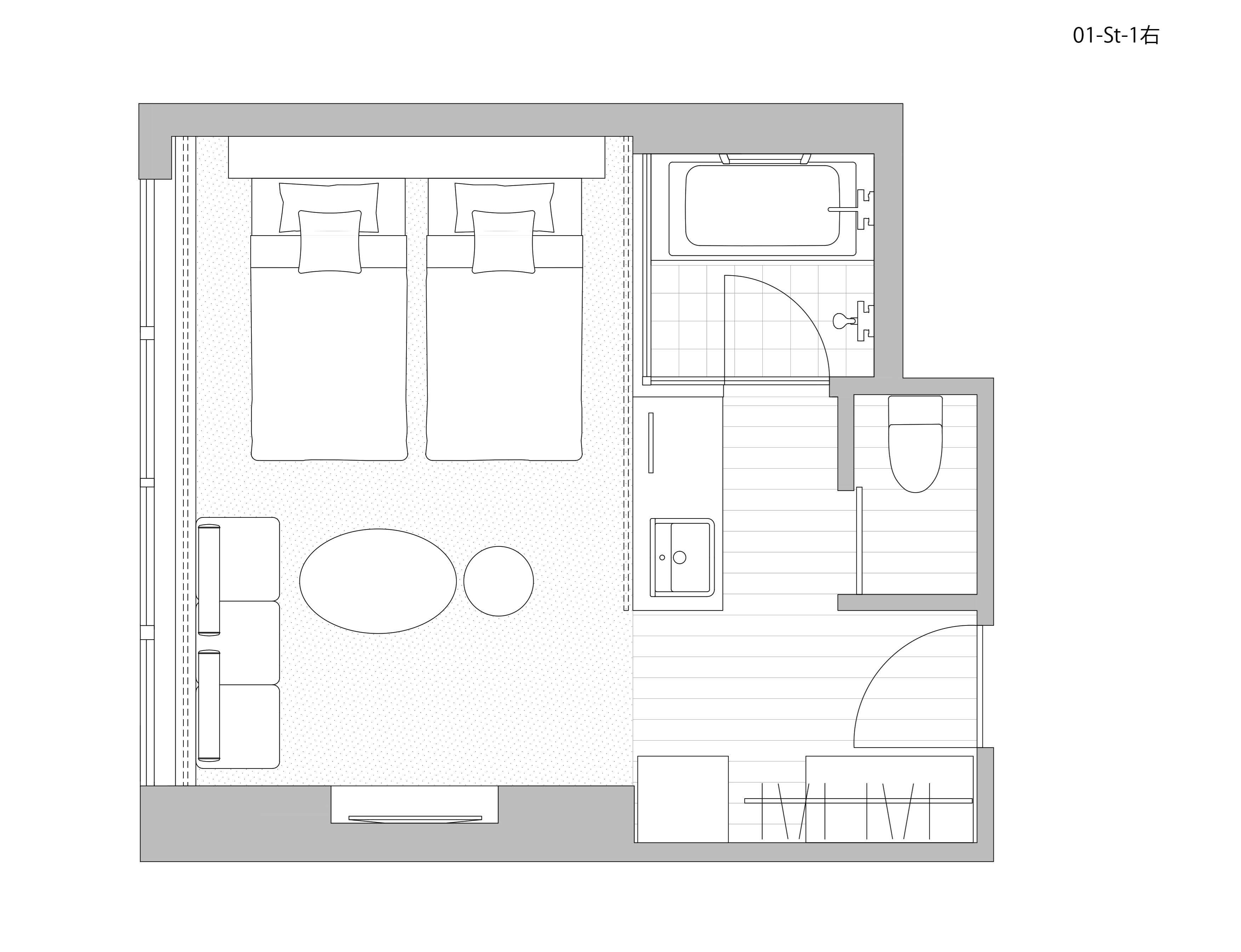 Nikko Style - Studio Corner Suite - Floor plans