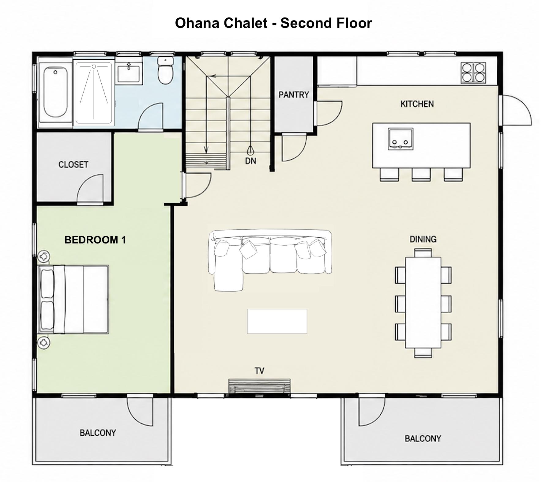 Ohana Chalet second floor plans