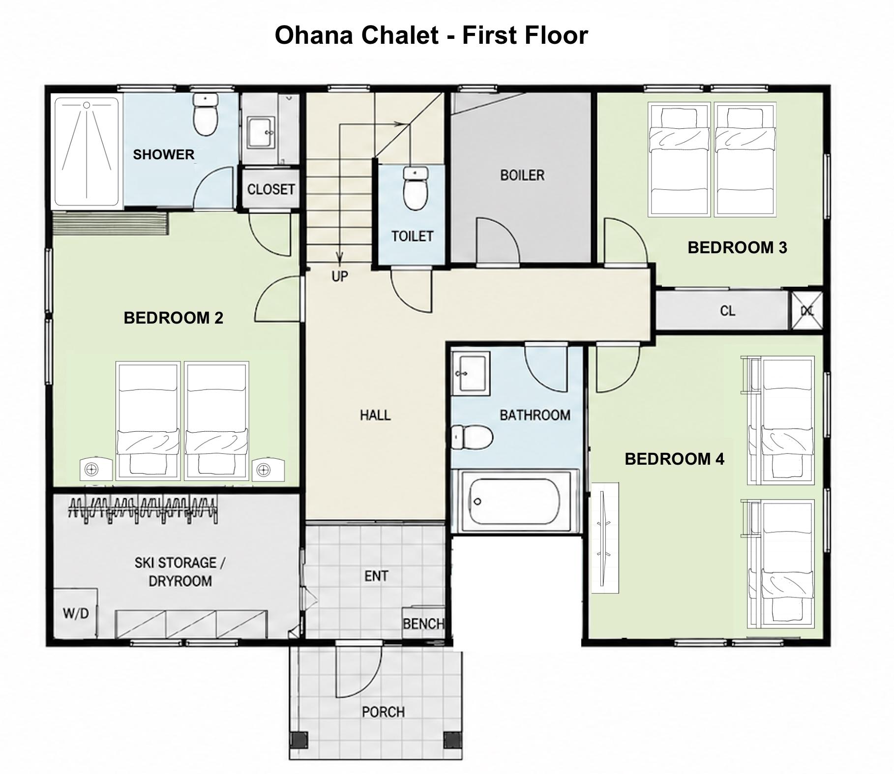 Ohana Chalet first floor plans