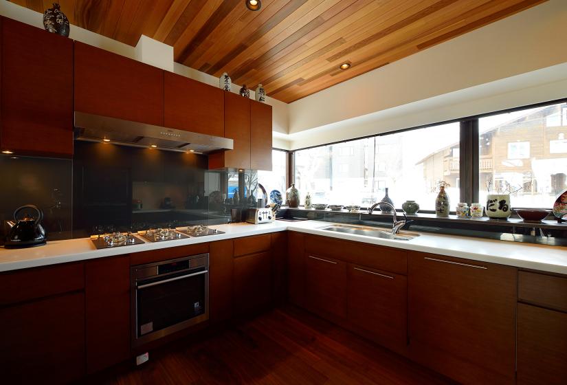 kitchen with white countertops