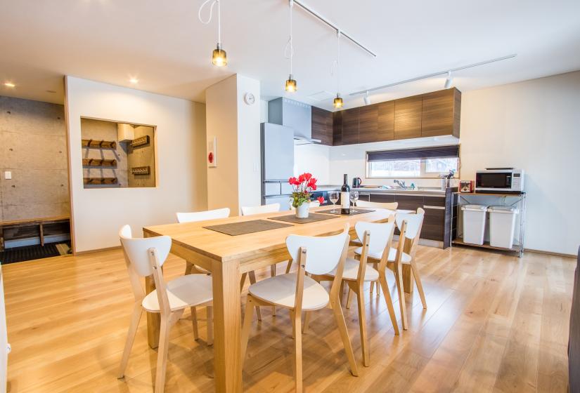 dining area and kitchen