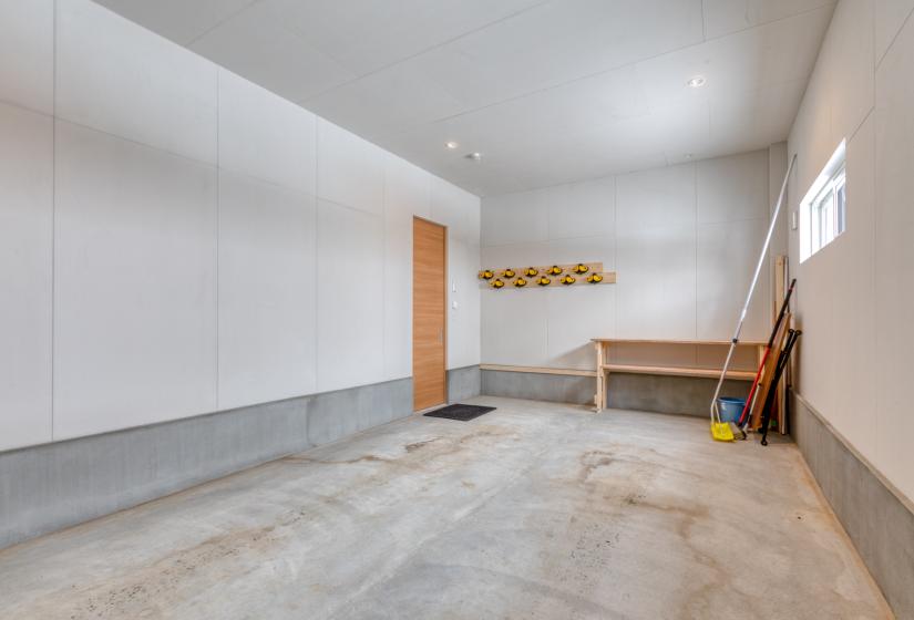 garage space with concrete floor