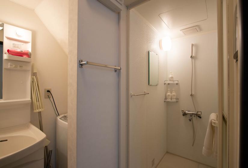 white shower unit