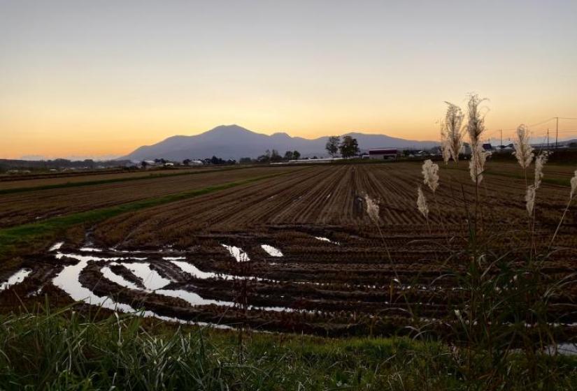 A silohouette of Niseko&#039;s Mt Annupuri