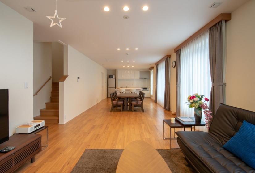 Living area with sofa and TV