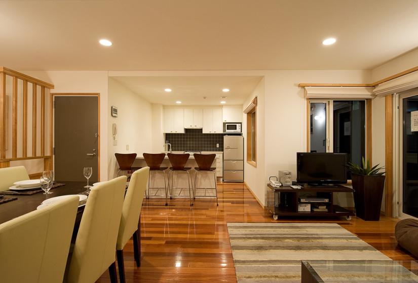 striped mat on living area floor