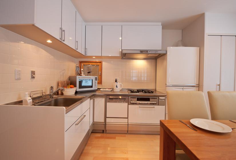 White kitchen unit view