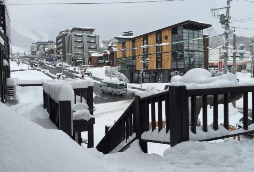 Snowy view of Odin place in the winter