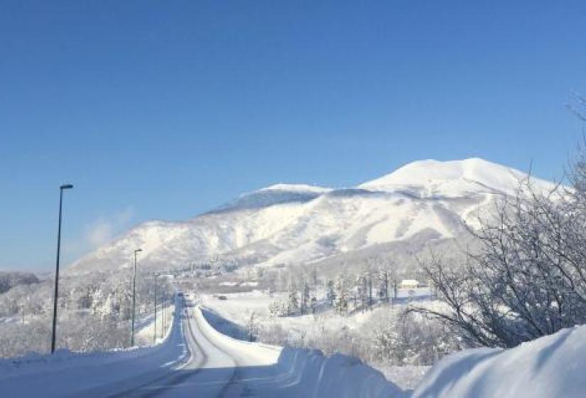 A snow covered St Moritz bridge in Hirafu