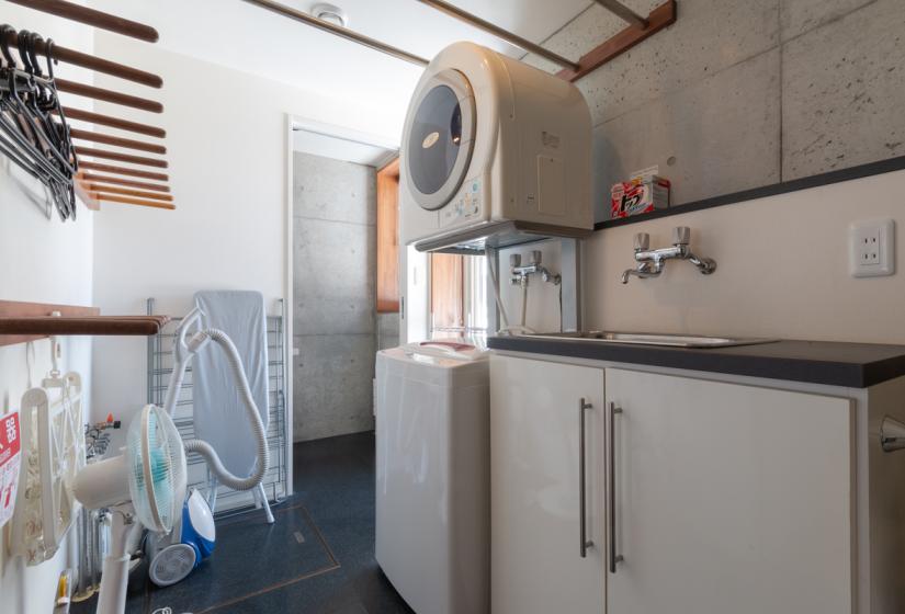 washer, dryer with sink and cabinet