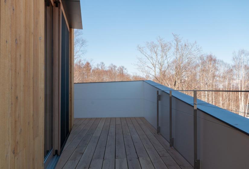 exterior balcony with sliding door