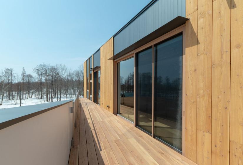 balcony exterior with sliding doors