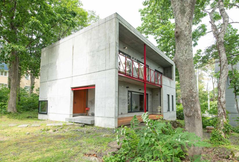 Kokage concrete building in forest