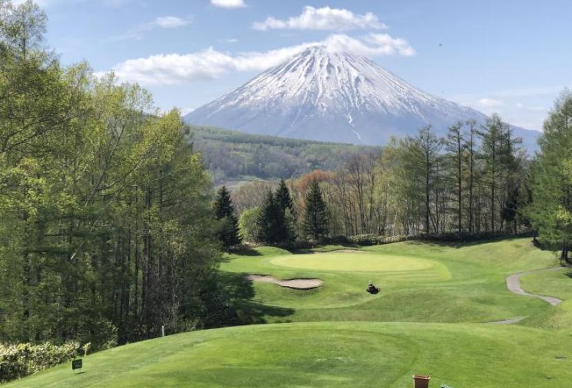 Niseko Golf at its best. Mount Yotei with golf course fairways in the foreground