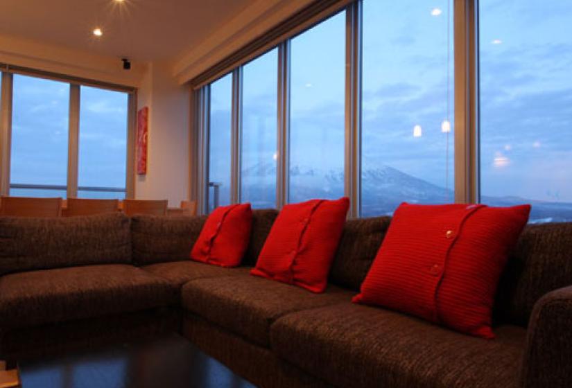 couches with snow covered yotei view