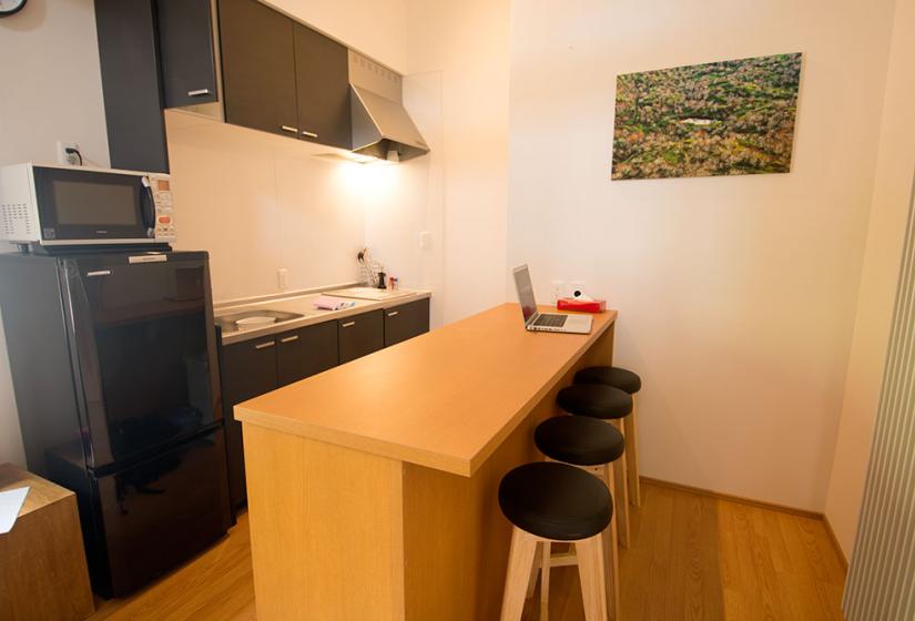 close up of kitchen and kitchen bar