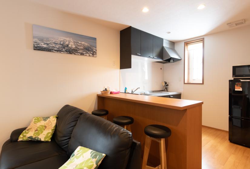 Breakfast counter with 3 stools