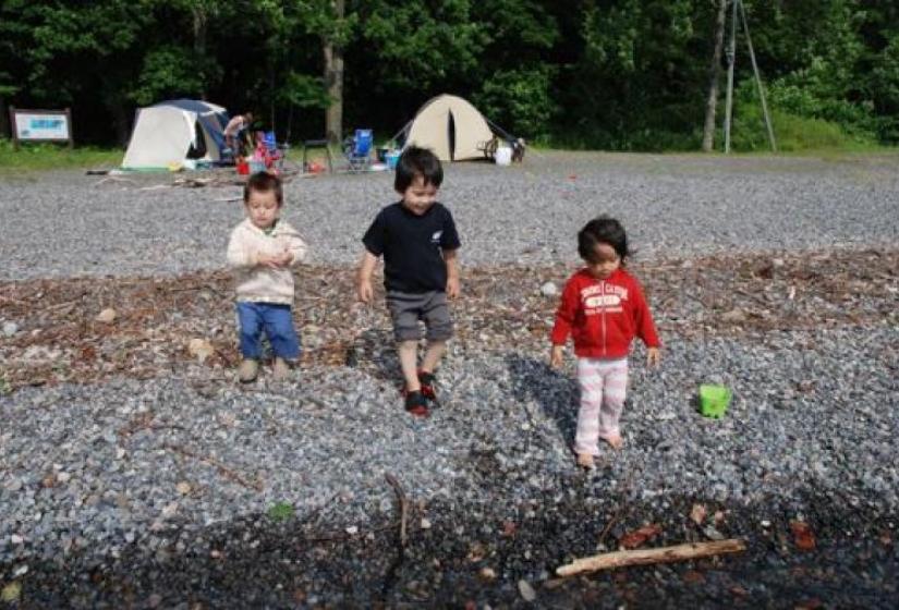 The kids at Shikotsu Morappu campsite The kids at Shikotsu Morappu campsite