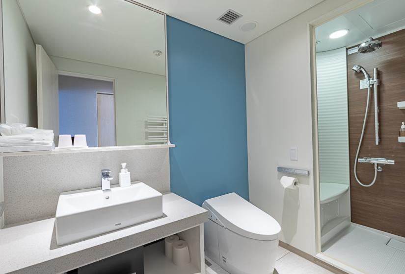 Bathroom with sink and toilet