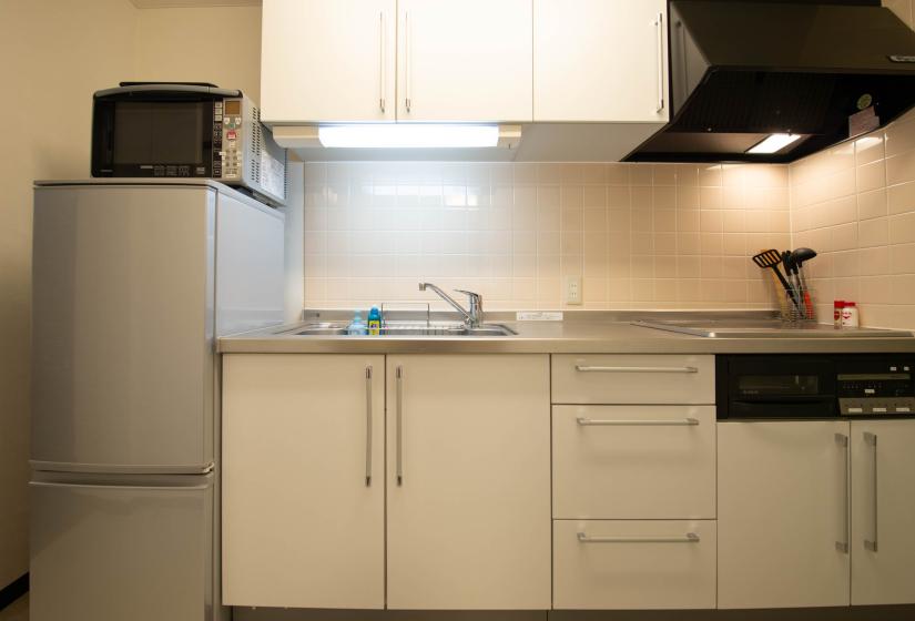 Kitchen white shelves