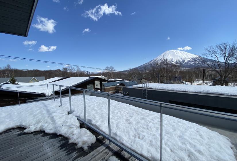 A view of mount Yotei under blue skies