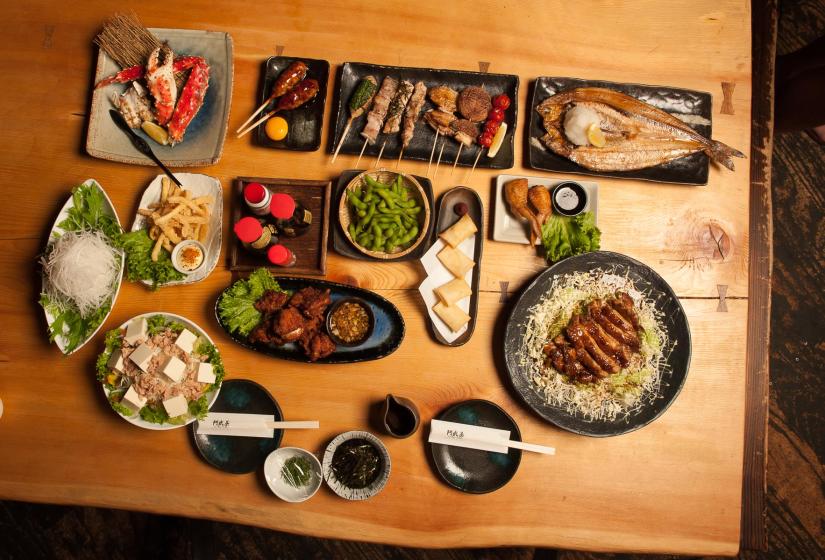A delicious looking spread of Japanese food
