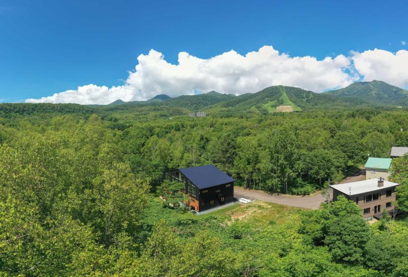 Annupuri onsen chalet exterior aerial view