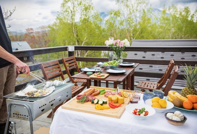 A spread of food and BBQ