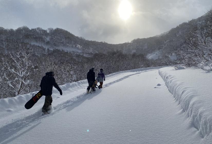 The hike back from the east ridge route is groomed most mornings.