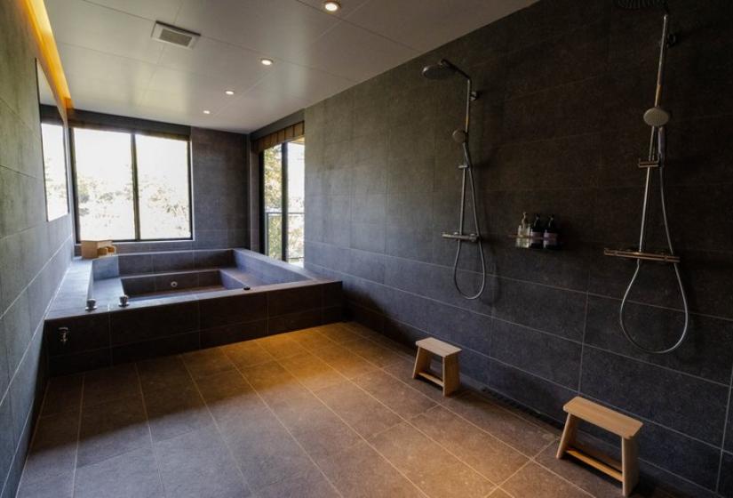 Chalet Lotus Niseko | Luxury Ensuite Bathroom with Japanese Onsen Bath