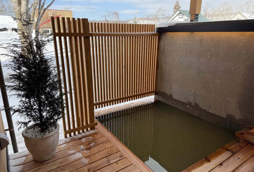 An outdoor onsen bath