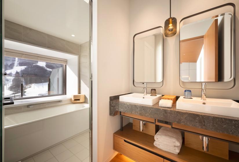 Two sinks in a bathroom