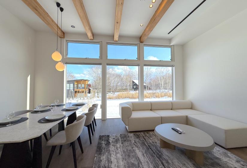 Dining to the left and a couch to the right