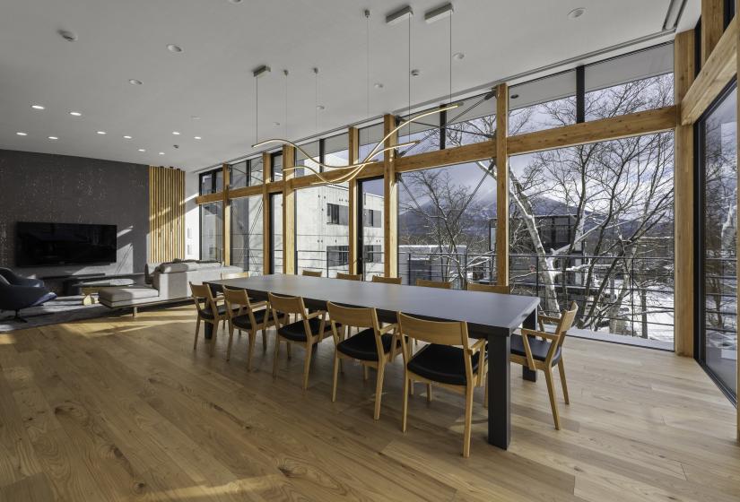 A long dining table