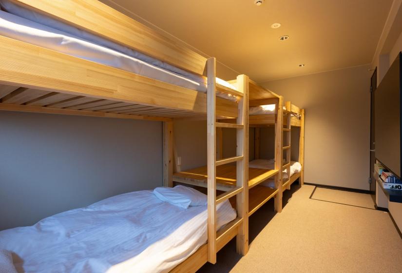 Two sets of bunkbeds